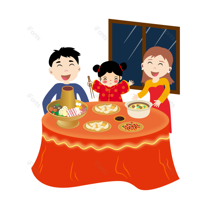 饺子图片,新年习俗元素,桌子PNG,除夕免抠素材